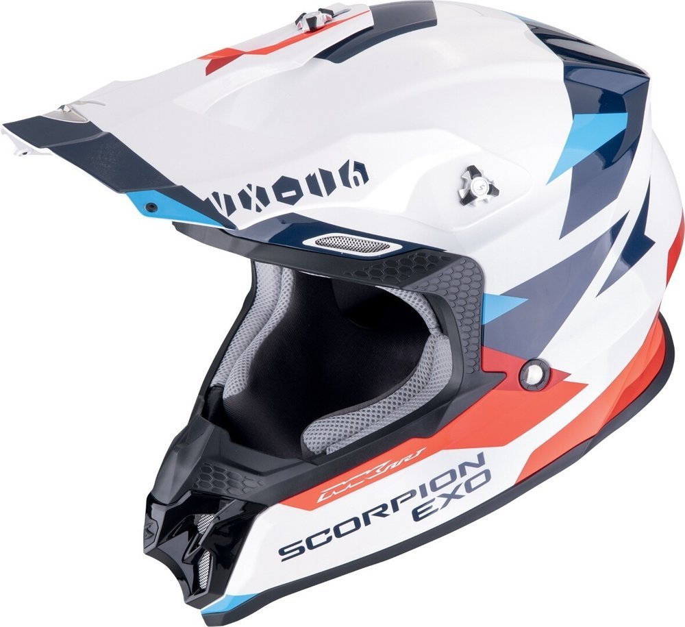 Мотокрос каска Scorpion - Exo VX-16 Evo Air Rod White/Red/Blue