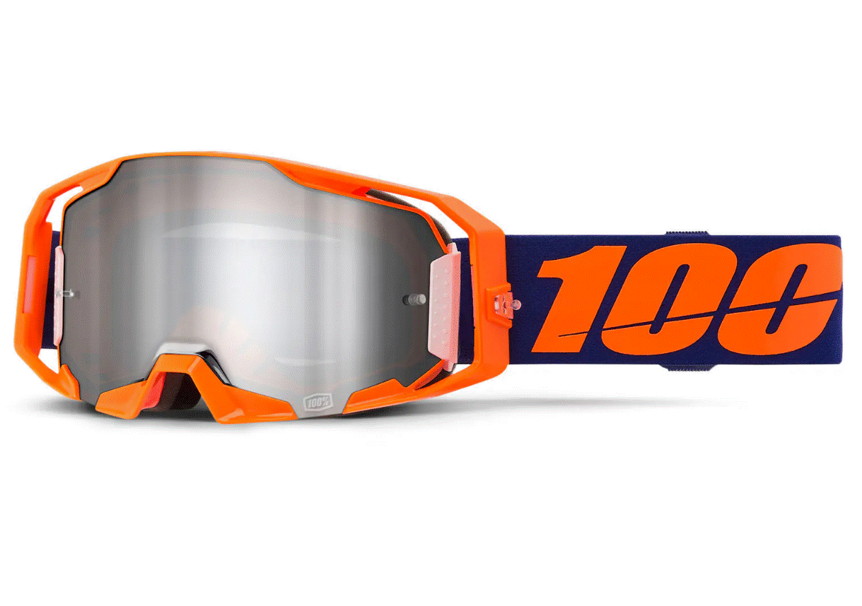 Мотокрос очила 100% ARmatic NEON ORANGE SILVER MIRROR