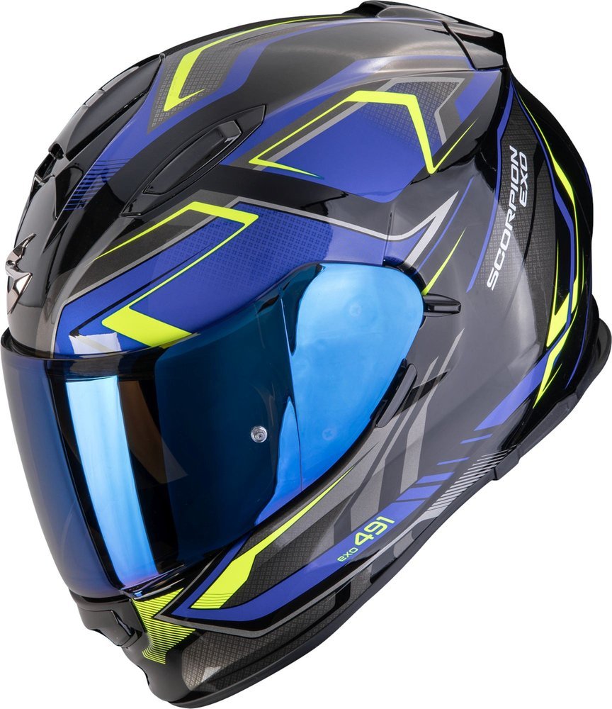 Каска Scorpions Exo 491 Zumo Black/Blue/Yellow