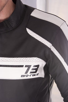 Кожено яке за мотор A-PRO SBK WHITE