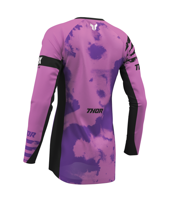 Дамско мотокрос джърси THOR LAUNCHMODE BLEACH BLACK/ORCHID