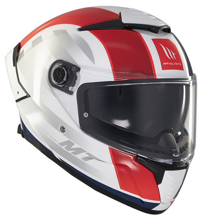 Каска MT THUNDER 4 SV TREADS C7 GLOSS WHITE/BLUE/RED