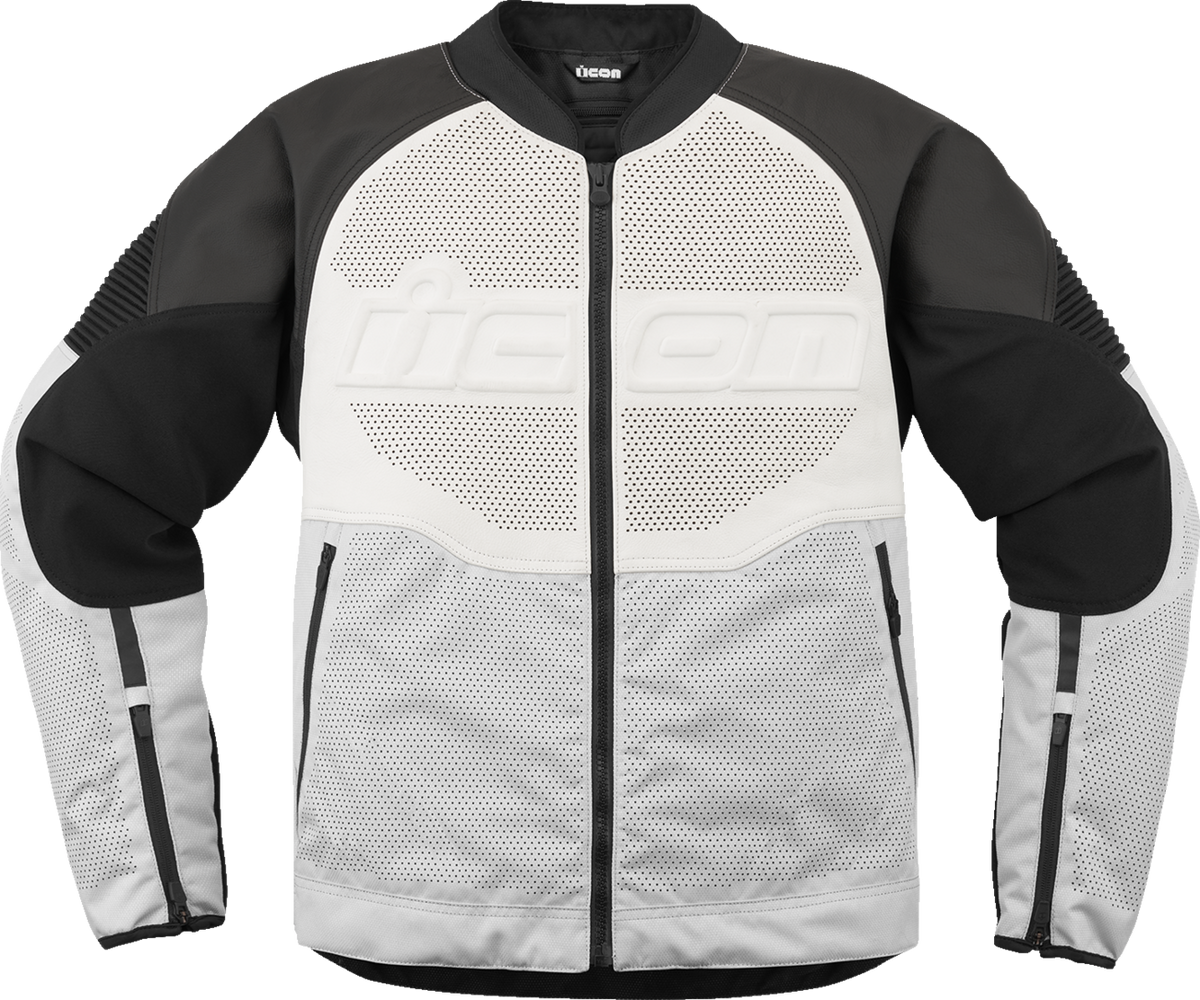 Кожено яке ICON Overlord3™ CE Leather WHITE