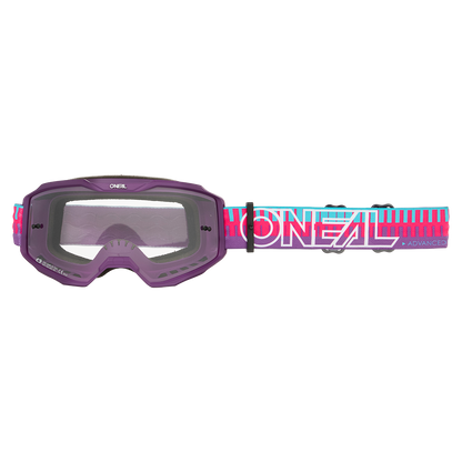 Мотокрос очила O'NEAL B-10 STRIPED PINK/PURPLE - CLEAR V.26
