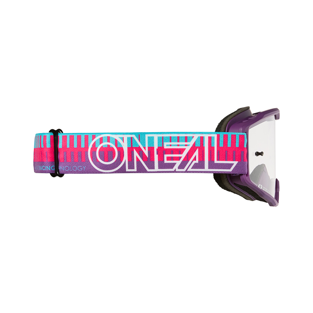 Мотокрос очила O'NEAL B-10 STRIPED PINK/PURPLE - CLEAR V.26