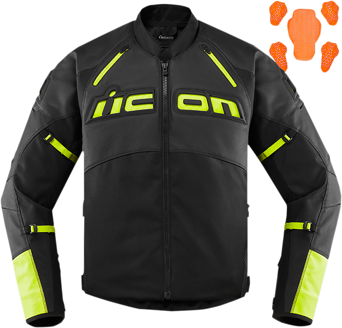 Мото яке ICON CONTRA2 LEATHER HI-VIZ