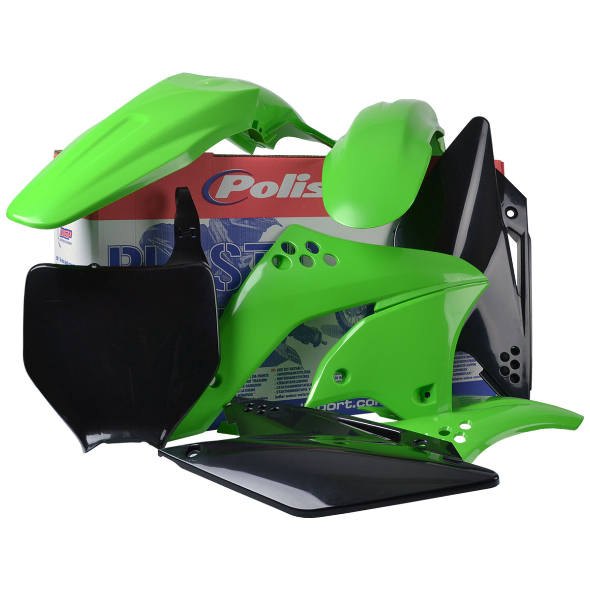 Пластмасов MX кит Polisport за Kawasaki  KX250-2006-08 Green/Black OEM Color