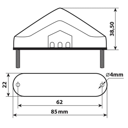 Задни светлини NOVA, 9 Leds 12V - 90484