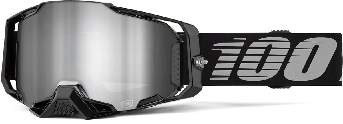 Мотокрос очила 100% ARMEGA BLACK/MIRROR SILVER