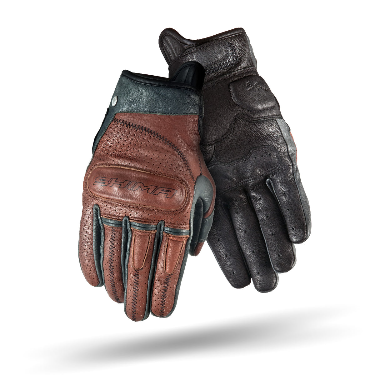 Мото ръкавици SHIMA CALIBER BLACK/BROWN/GRAY