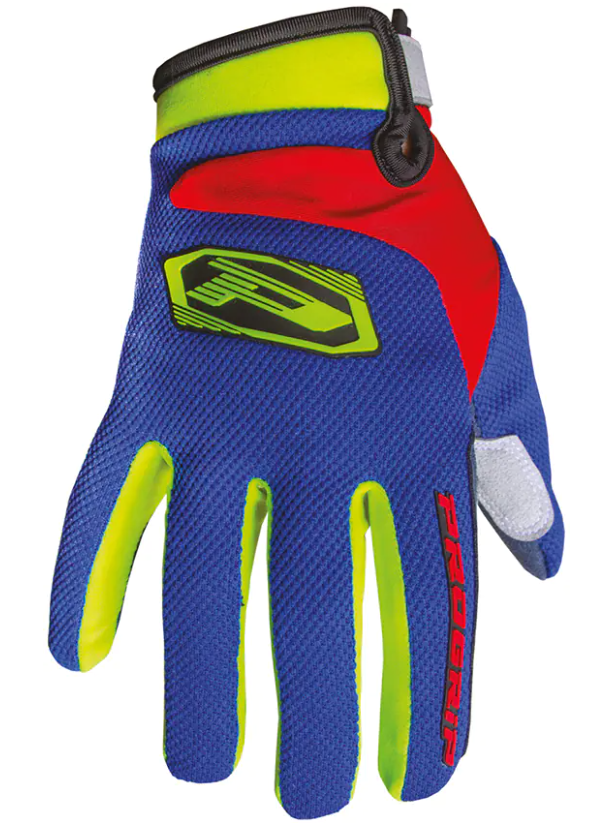 Мотокрос ръкавици PROGRIP 4010 YELLOW FLUO/ELECTRIC BLUE/RED