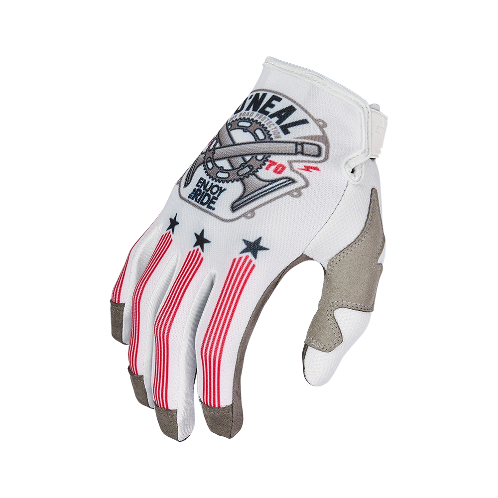 Мотокрос ръкавици O'NEAL MAYHEM PISTON V.23 WHITE/BLACK/RED