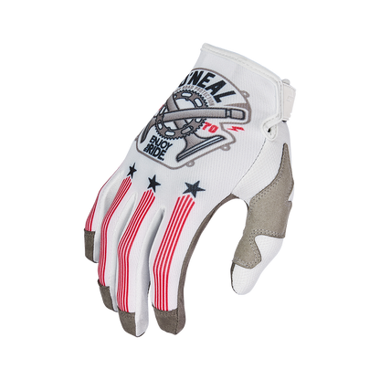 Мотокрос ръкавици O'NEAL MAYHEM PISTON V.23 WHITE/BLACK/RED