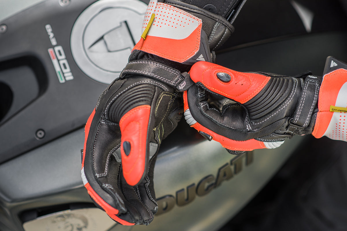 Кожени ръкавици SHIMA STR-2 RED FLUO