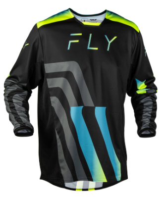Мотокрос блуза FLY RACING Kinetic Volt Jersey - Black/Grey/Teal/Yellow