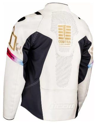 Кожено яке ICON Contra3™ RIZZ RIZZ WHITE
