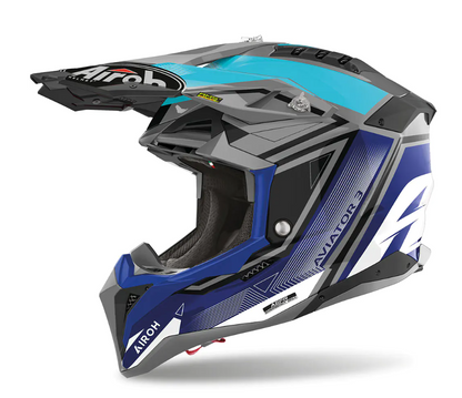 Мотокрос каска AIROH AVIATOR 3 League Blue Gloss