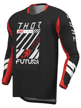 Мотокрос джърси THOR LAUNCHMODE FUTURA BLK/RED
