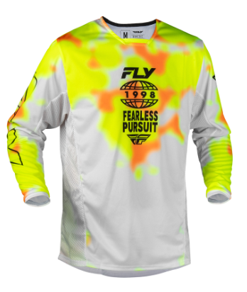 Мотокрос блуза FLY RACING Kinetic Blur- White/Hi-Vis/Orange