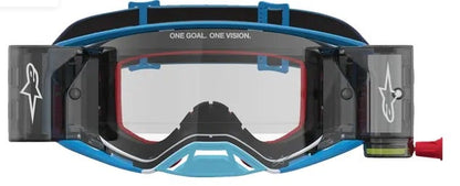 Мотокрос очила ALPINESTARS SUPERTECH FIRMA ROLL OFF BLU/SIL/CLR