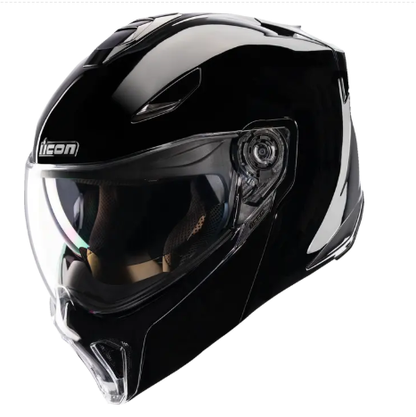 Отваряема каска ICON Threshold™ Solid Modular BLACK GLOSS