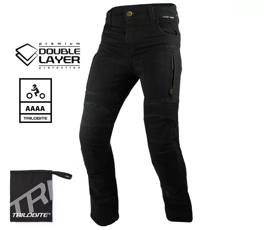 Мото дънки TRILOBITE PARADO DOUBLELAYER AAA(A) SLIM FIT MEN BLACK LEVEL 2