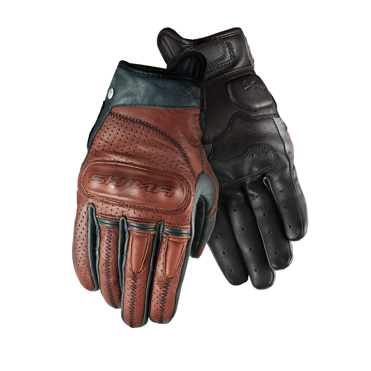 Мото ръкавици SHIMA CALIBER BLACK/BROWN/GRAY