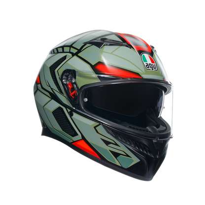 КАСКА  AGV K3 - DECEPT MATT BLACK/GREEN/RED