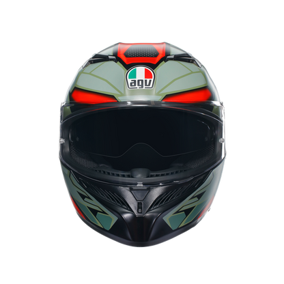 КАСКА  AGV K3 - DECEPT MATT BLACK/GREEN/RED