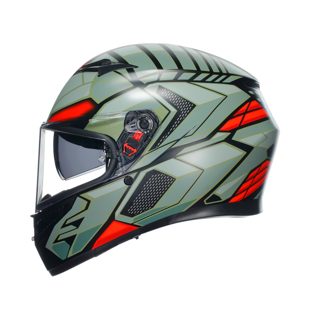 КАСКА  AGV K3 - DECEPT MATT BLACK/GREEN/RED