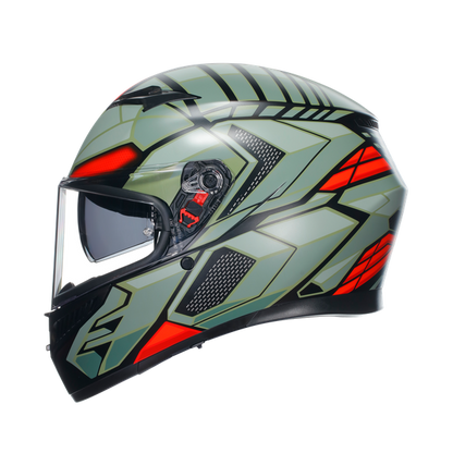КАСКА  AGV K3 - DECEPT MATT BLACK/GREEN/RED