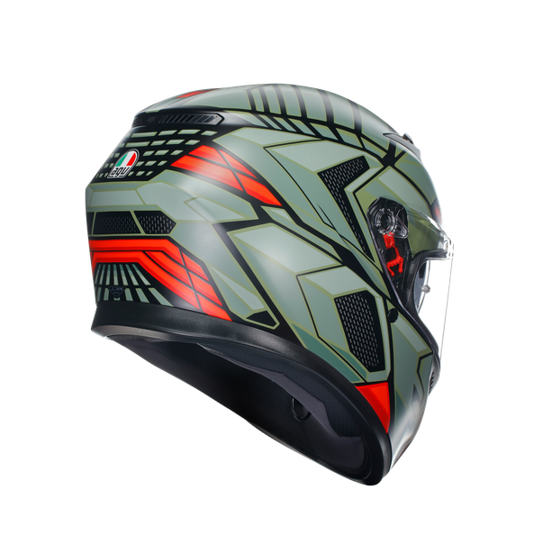 КАСКА  AGV K3 - DECEPT MATT BLACK/GREEN/RED
