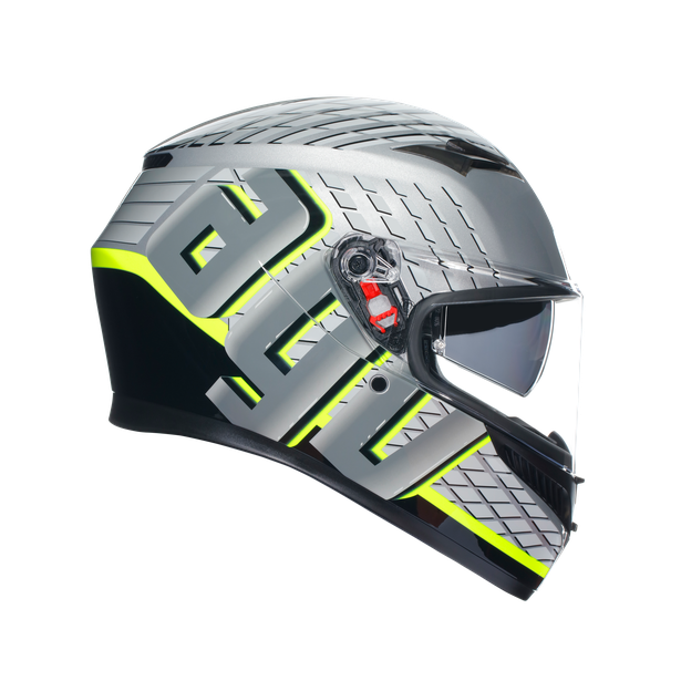 КАСКА  AGV K3 - FORTIFY GREY/BLACK/YELLOW FLUO