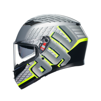 КАСКА  AGV K3 - FORTIFY GREY/BLACK/YELLOW FLUO