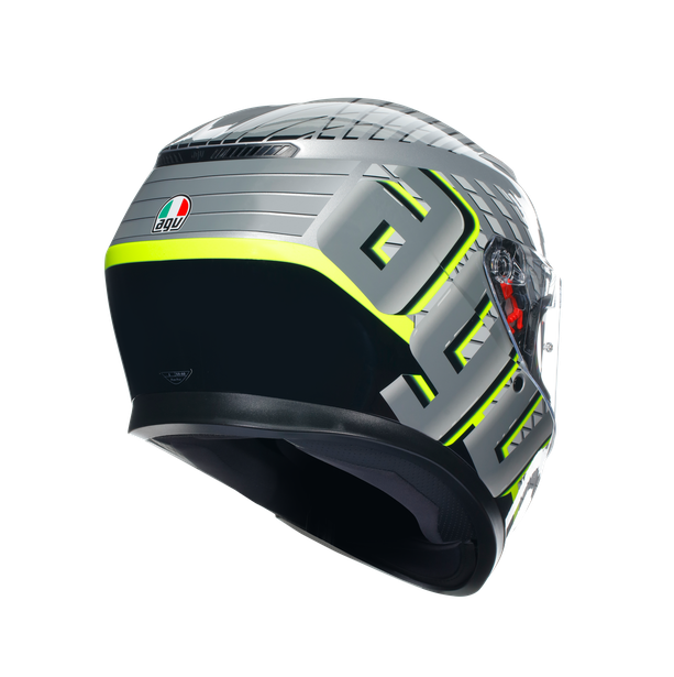 КАСКА  AGV K3 - FORTIFY GREY/BLACK/YELLOW FLUO