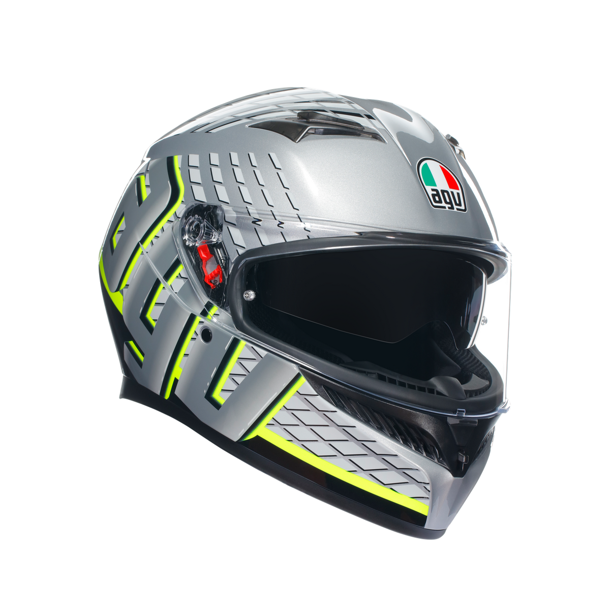 КАСКА  AGV K3 - FORTIFY GREY/BLACK/YELLOW FLUO