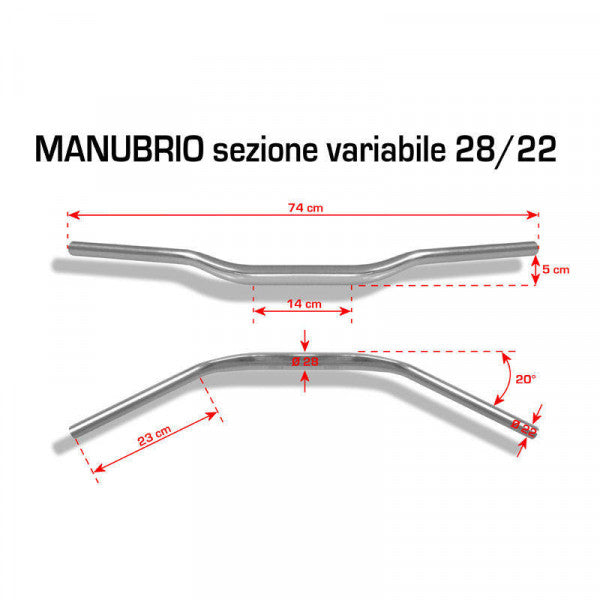 КОРМИЛО BARRACUDA HANDLEBAR 28/22 SILVER