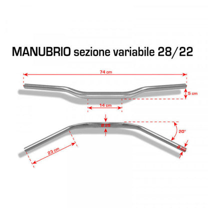 КОРМИЛО BARRACUDA HANDLEBAR 28/22 SILVER