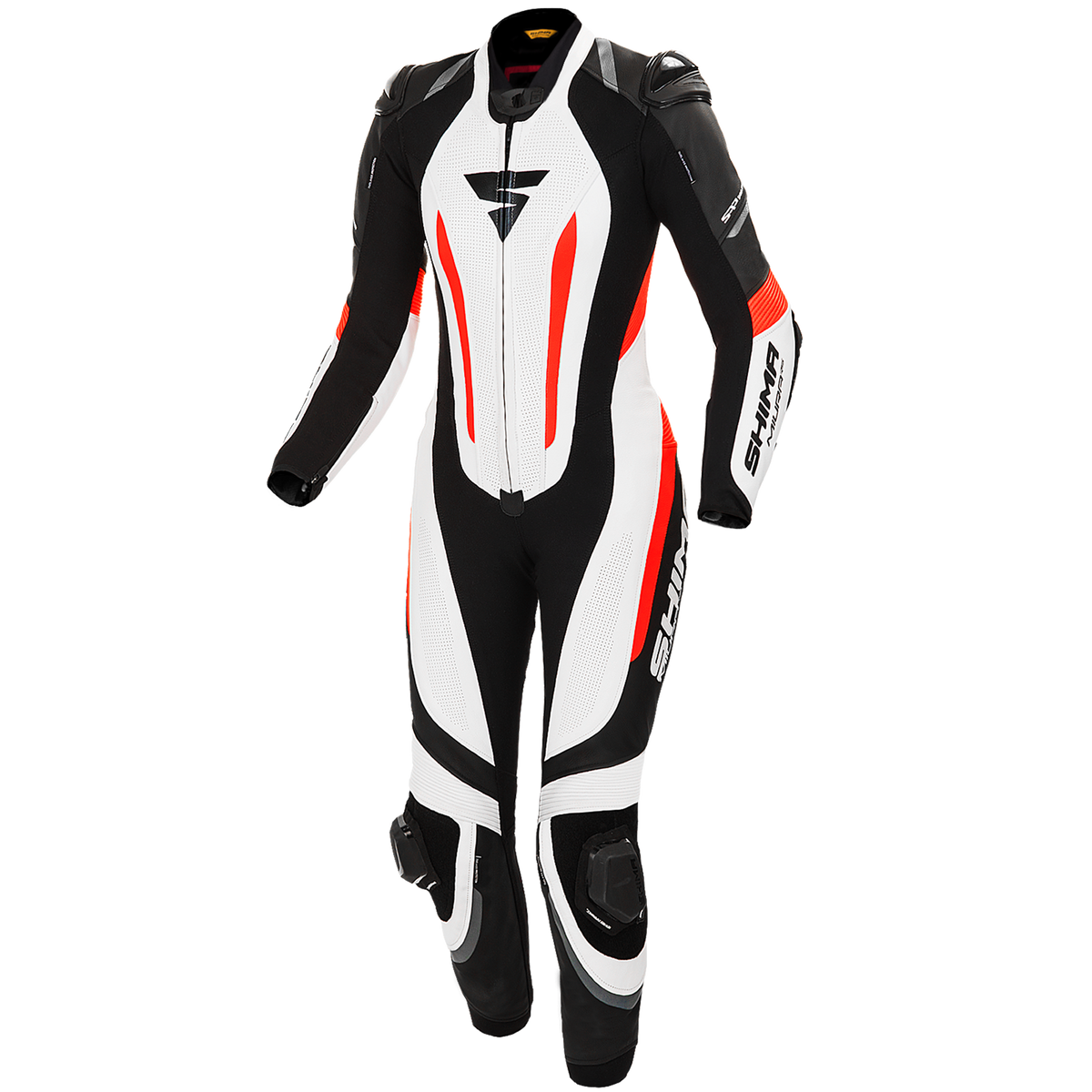 Дамски кожен екип SHIMA MIURA RS WHITE/FLUO