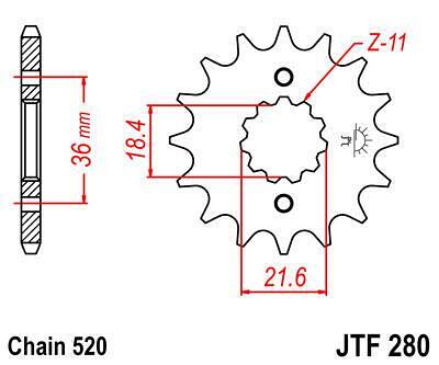 ПРЕД.ЗЪБ. КОЛЕЛО JTF280.13