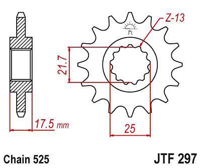 ПРЕД.ЗЪБ. КОЛЕЛО JTF297.15RB