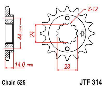 ПРЕД.ЗЪБ. КОЛЕЛО JTF314.16