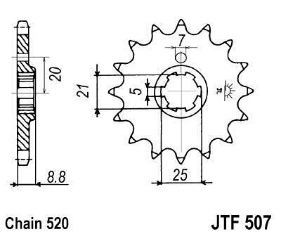ПРЕД.ЗЪБ. КОЛЕЛО JTF507.14