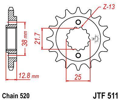 ПРЕД.ЗЪБ. КОЛЕЛО JTF511.14