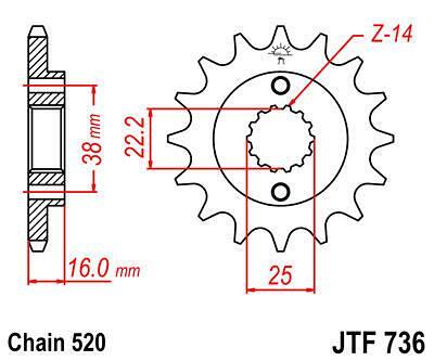 ПРЕД.ЗЪБ. КОЛЕЛО JTF736.14