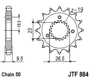 ПРЕД.ЗЪБ. КОЛЕЛО JTF884.21
