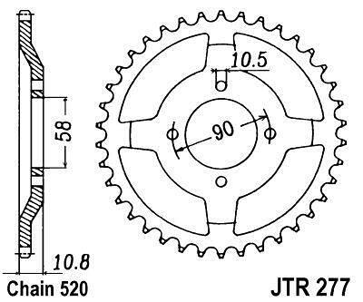 ЗАДНО.ЗЪБ.КОЛЕЛО JTR277.45